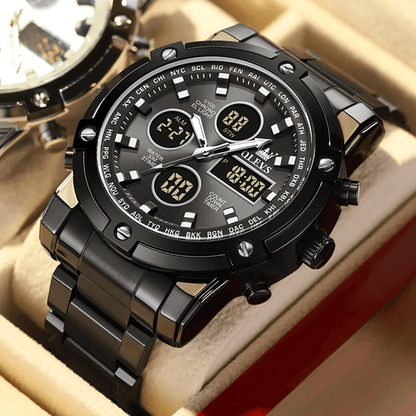 OLEVS Multifunction Waterproof Electronic Watch for Men with Luminous Display