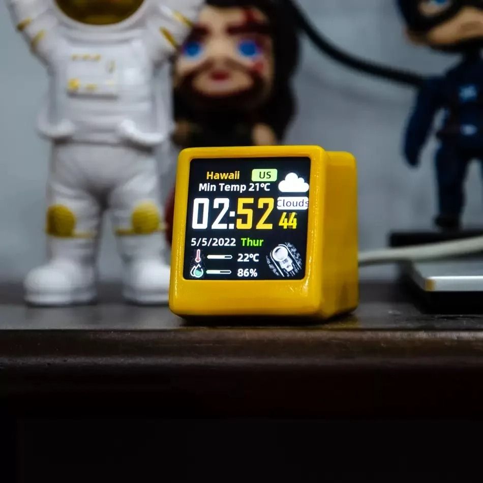 Mini WiFi Weather Clock – Animated Desktop Weather Station with Time, Forecast, and Multi-Functional Display