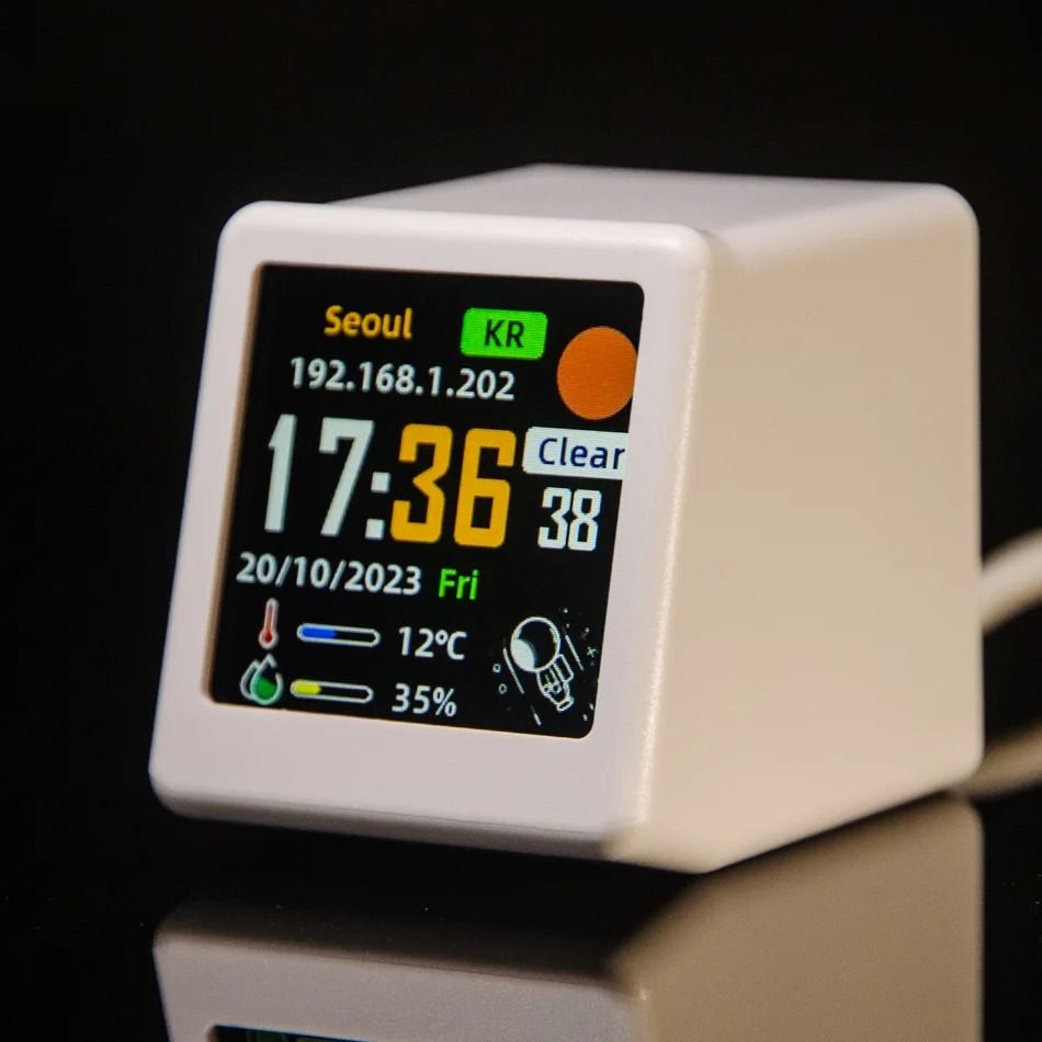 Mini WiFi Weather Clock – Animated Desktop Weather Station with Time, Forecast, and Multi-Functional Display