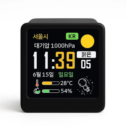 Mini WiFi Weather Clock – Animated Desktop Weather Station with Time, Forecast, and Multi-Functional Display