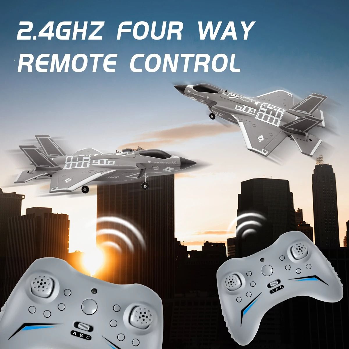 Four Channel Remote Control Fighter Jet with Brushless Motor and Fixed Wing Design