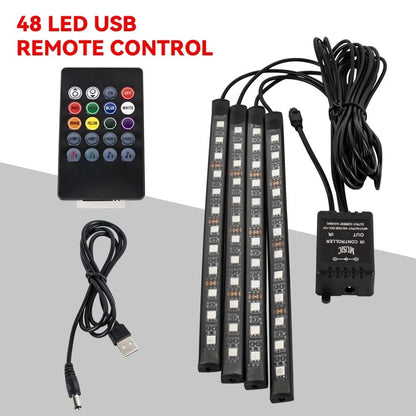 LED Car Interior Ambient Foot Lights with Music Control and App