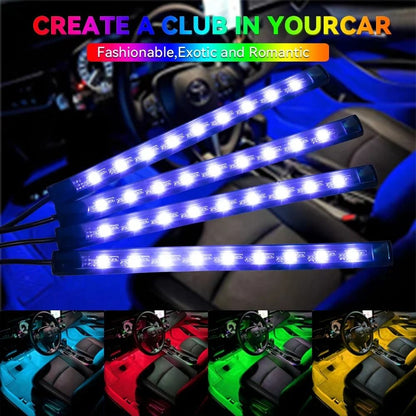 LED Car Interior Ambient Foot Lights with Music Control and App