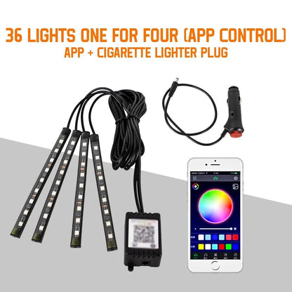LED Car Interior Ambient Foot Lights with Music Control and App