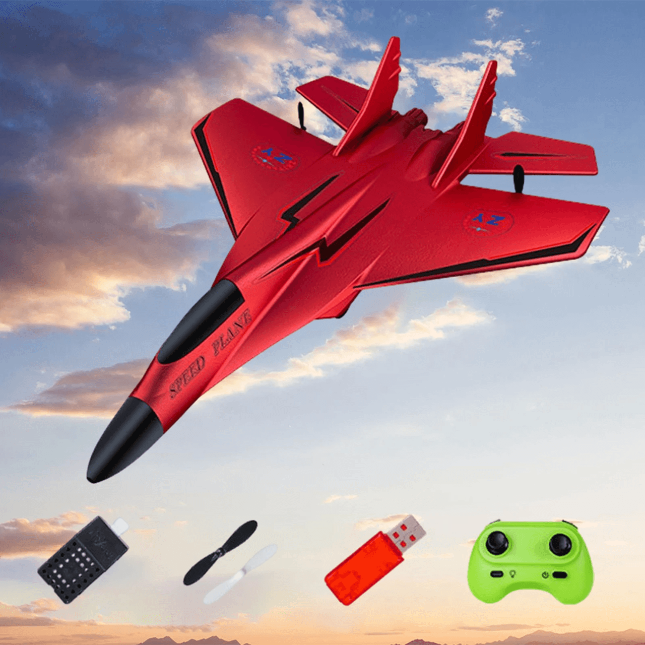 RC Glider Jet Fighter with Night Lights and Anti Falling Design for Beginners