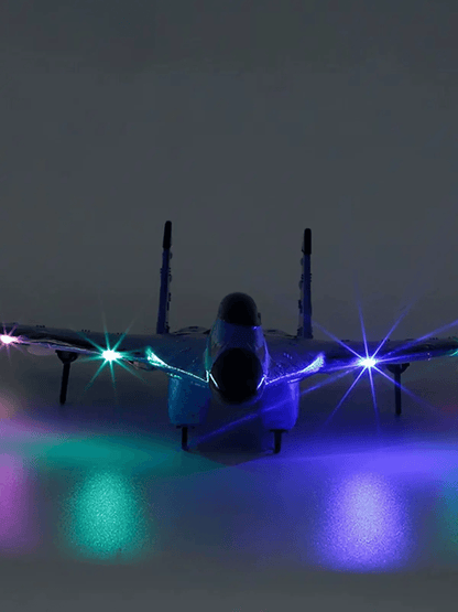 RC Glider Jet Fighter with Night Lights and Anti Falling Design for Beginners