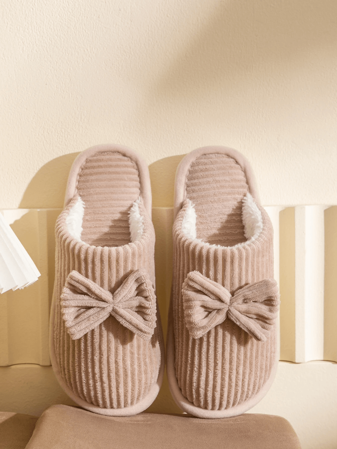Cozy Womens Bow Slippers Soft Warm Indoor House Shoes