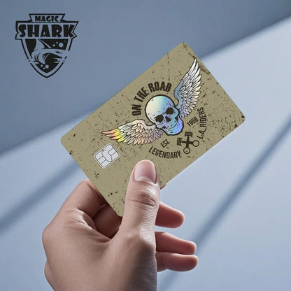 Magic Shark Holographic Skull Panda Sticker for Cards