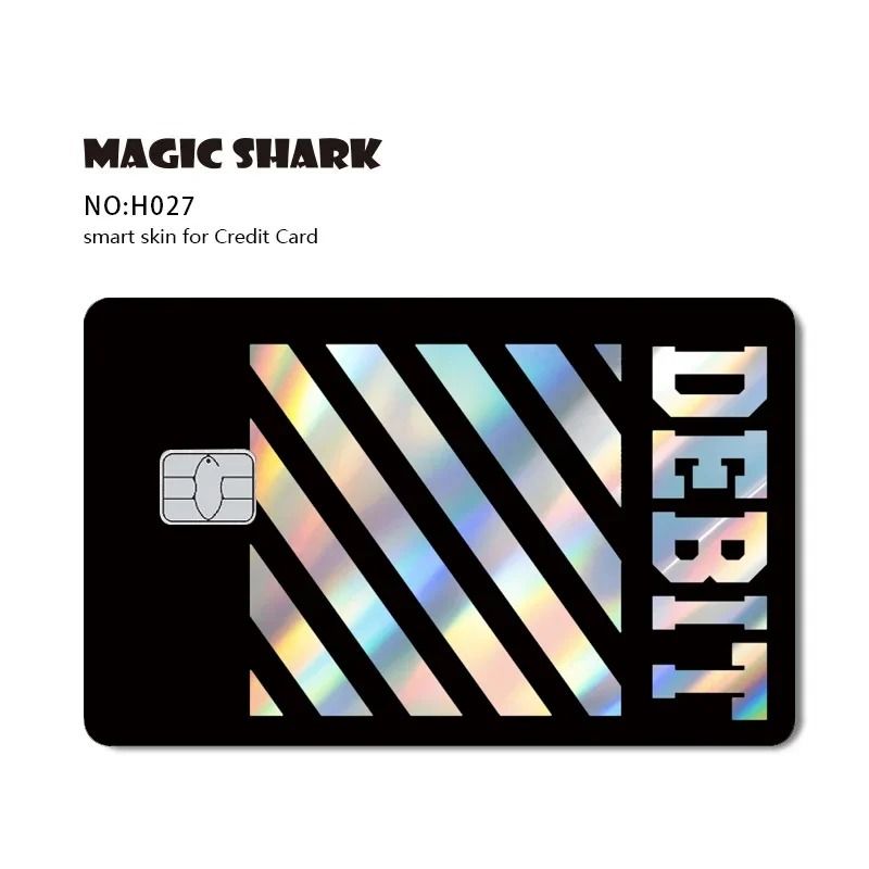 Magic Shark Holographic Skull Panda Sticker for Cards