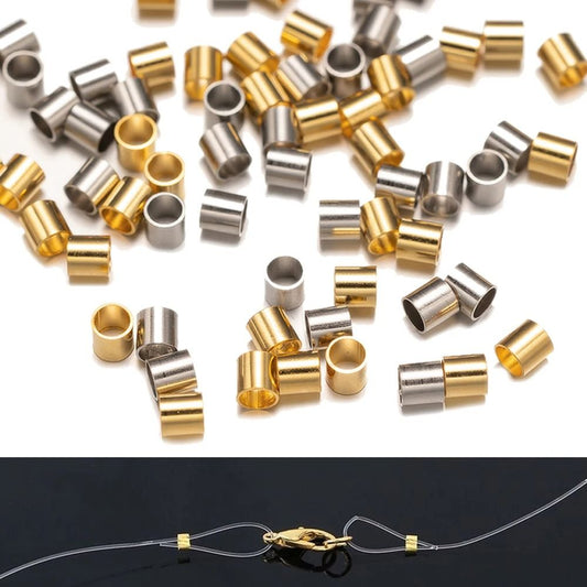 Stainless Steel Crimp Tube Beads 100 pcs