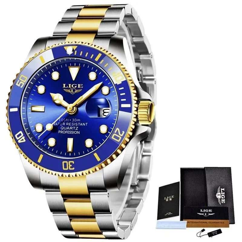 Luxury Diver Watch 30 ATM Waterproof with Date Display