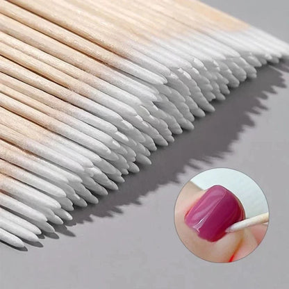 Wood Cotton Nail Clean Sticks for Manicure