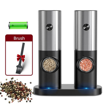 Electric Automatic Salt & Pepper Grinder with LED Light and Adjustable Coarseness
