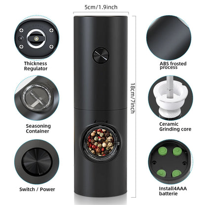 Electric Automatic Salt & Pepper Grinder with LED Light and Adjustable Coarseness