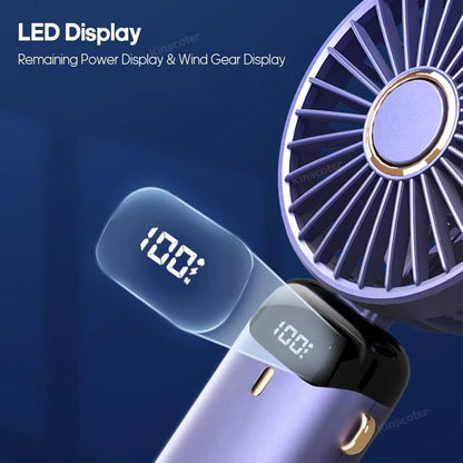USB Foldable Mini Fan with Neck Strap and Multiple Speed Settings