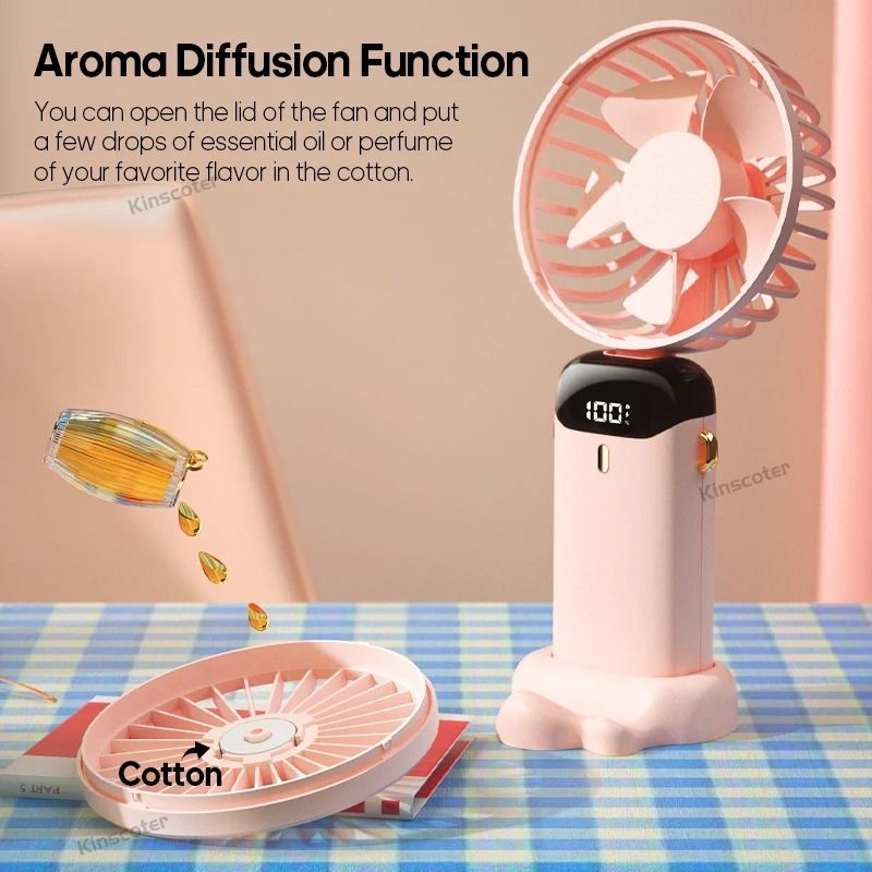 USB Foldable Mini Fan with Neck Strap and Multiple Speed Settings