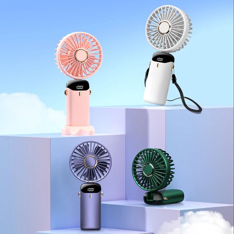 USB Foldable Mini Fan with Neck Strap and Multiple Speed Settings