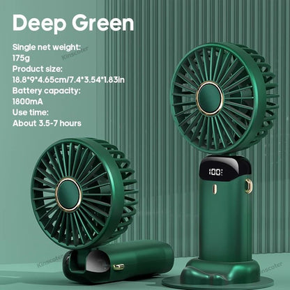 USB Foldable Mini Fan with Neck Strap and Multiple Speed Settings
