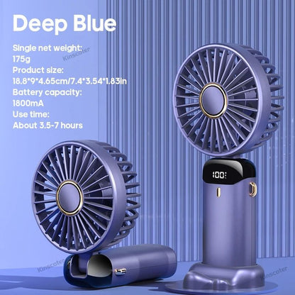 USB Foldable Mini Fan with Neck Strap and Multiple Speed Settings