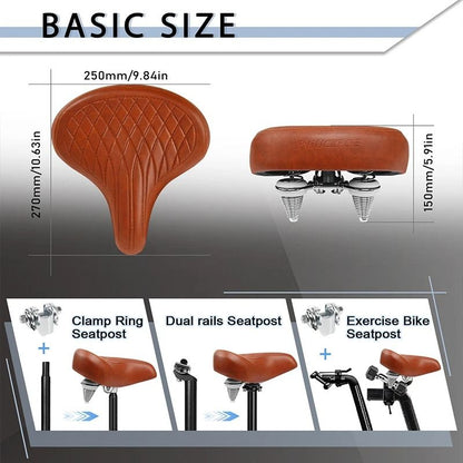 Oversized Ergonomic Bike Saddle for Road and Mountain