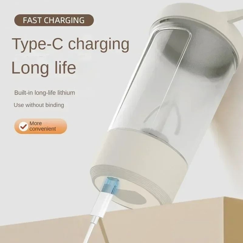 Portable Electric Blender USB Rechargeable Shaker Cup for Milkshake and Coffee