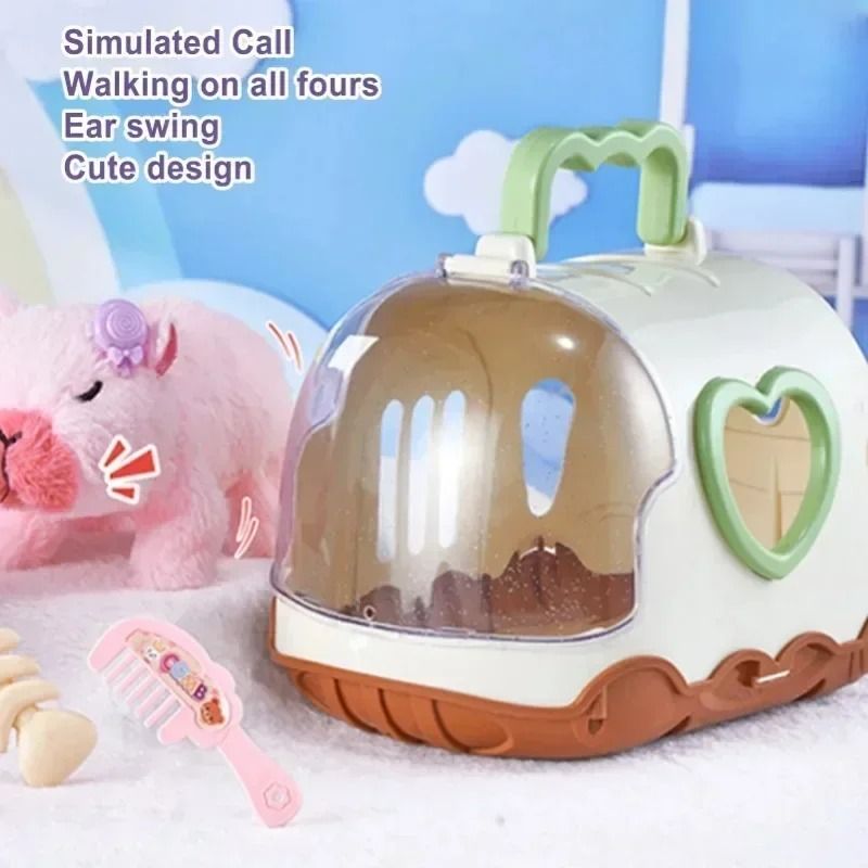 Electric Capybara Walking Plush Toy with Sound for Kids