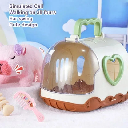 Electric Capybara Walking Plush Toy with Sound for Kids