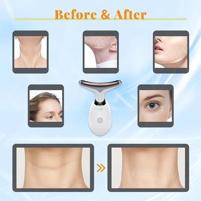 Face Lift Neck Beauty Device with 7 Light Therapy Modes and EMS Microcurrent Massage