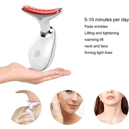 Face Lift Neck Beauty Device with 7 Light Therapy Modes and EMS Microcurrent Massage