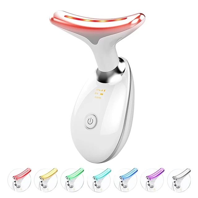 Face Lift Neck Beauty Device with 7 Light Therapy Modes and EMS Microcurrent Massage