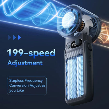 Portable Handheld Turbo Fan with LED Display and Adjustable Wind Speed