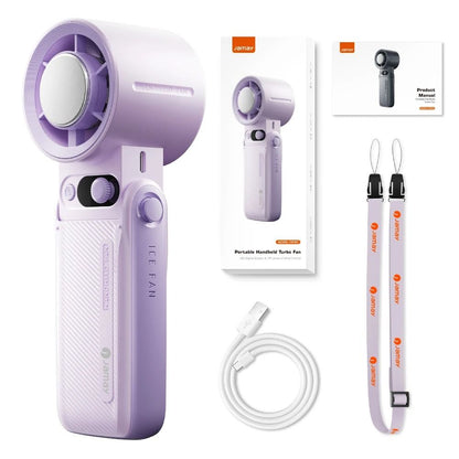 Portable Handheld Turbo Fan with LED Display and Adjustable Wind Speed