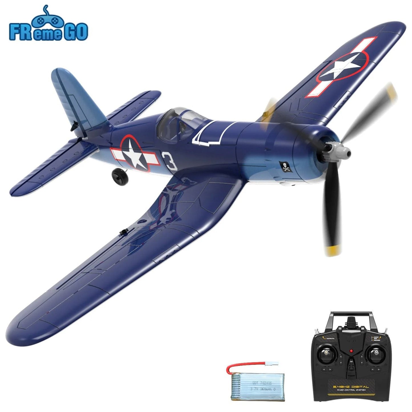 F4U Corsair RC Airplane 2.4GHz 4 Channel RTF Remote Control Plane with One Key Aerobatic Function