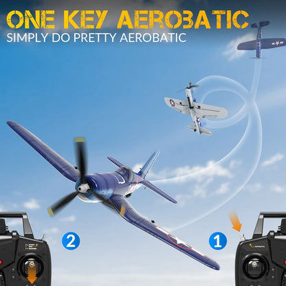 F4U Corsair RC Airplane 2.4GHz 4 Channel RTF Remote Control Plane with One Key Aerobatic Function
