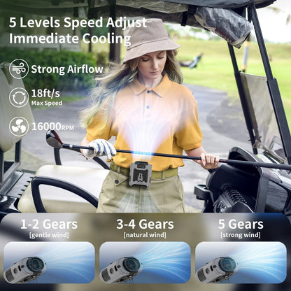 Socool 10000mAh Waist Fan and Handheld Neck Fan for Outdoor Use