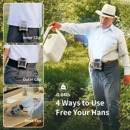 Socool 10000mAh Waist Fan and Handheld Neck Fan for Outdoor Use