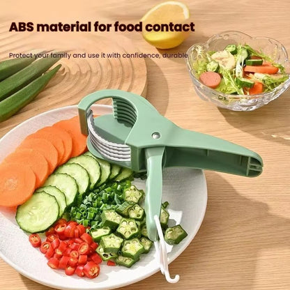 HooFun Stainless Steel Vegetable & Fruit Slicer – Multi-Functional Kitchen Tool for Effortless Salad Prep