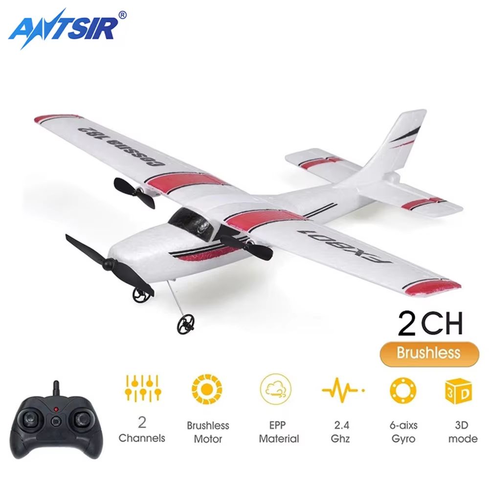 SkyGlide FX801 RC Plane – EPP Foam 2.4G 2CH Fixed-Wing Remote Control Airplane for Kids & Beginners