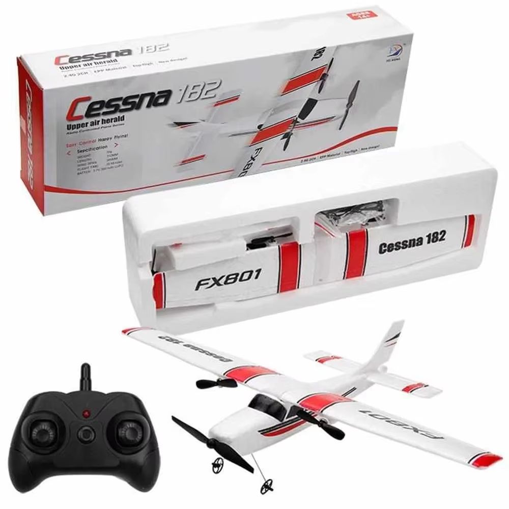 SkyGlide FX801 RC Plane – EPP Foam 2.4G 2CH Fixed-Wing Remote Control Airplane for Kids & Beginners