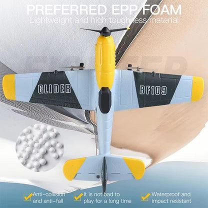 AeroAce BF109 RC Plane – Professional 2.4G EPP Foam Remote Control Airplane Glider Model for Kids & Adults
