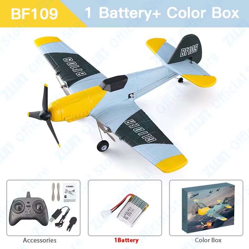AeroAce BF109 RC Plane – Professional 2.4G EPP Foam Remote Control Airplane Glider Model for Kids & Adults