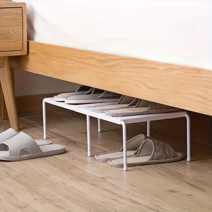 FlexiStack Adjustable Multi-Tier Shoe Rack Organizer – Space-Saving Plastic Storage Shelf for Home, Dorm & Closet
