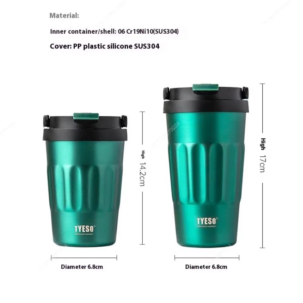 Tyeso Vintage Insulated Coffee Mug – Portable 304 Stainless Steel Travel Cup for Hot & Cold Drinks On-the-Go