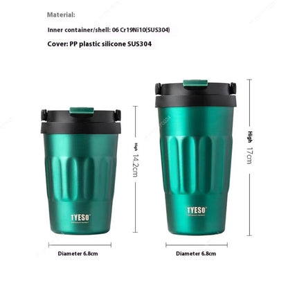 Tyeso Vintage Insulated Coffee Mug – Portable 304 Stainless Steel Travel Cup for Hot & Cold Drinks On-the-Go