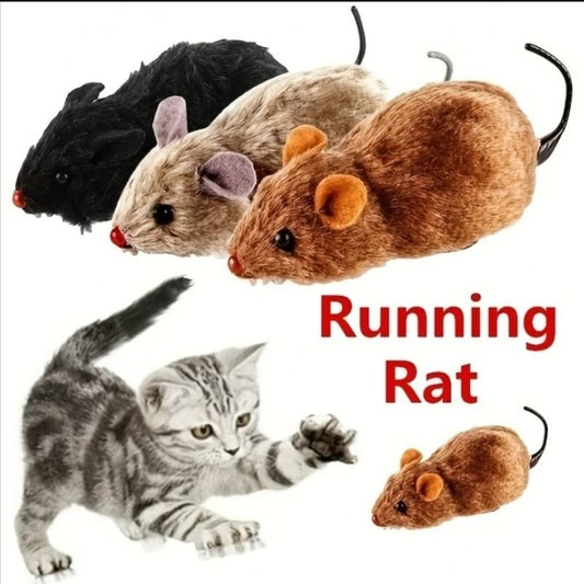 Lifelike Plush Running Mouse Toy for Cats and Pets