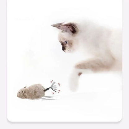 Lifelike Plush Running Mouse Toy for Cats and Pets