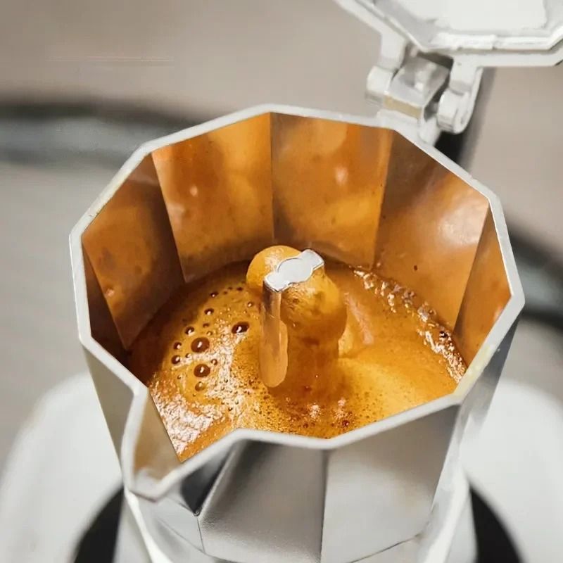 Italian Aluminum Mocha Coffee Pot Portable Espresso Maker for Home or Travel