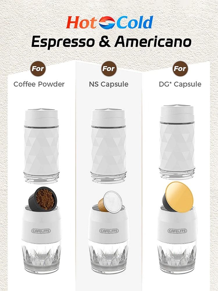 3 in 1 Portable Coffee Machine Manual Espresso Maker for Travel and Home Use