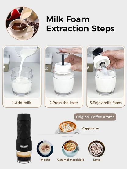 3 in 1 Portable Coffee Machine Manual Espresso Maker for Travel and Home Use