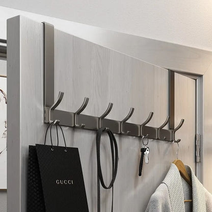 Over the Door Organizer Hook Rack – Space-Saving Clothes, Coat, Hat, and Towel Hanger for Home and Bathroom